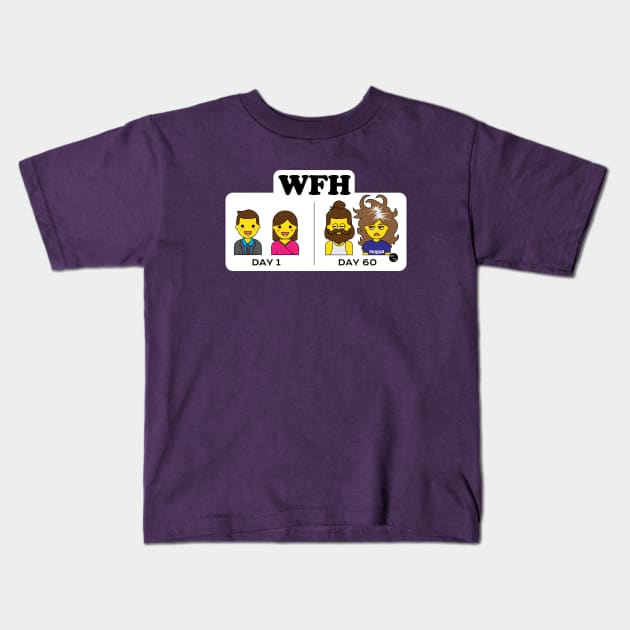 WFH Emoji Transformation Kids T-Shirt by AltTabStudio